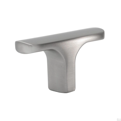 Bouton de meuble T-Bar Ethel en argent brossé