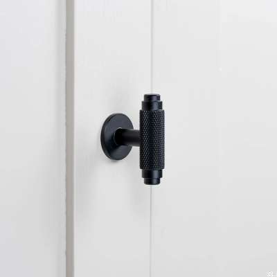 Bouton de meuble T-Bar Riff, noir mat