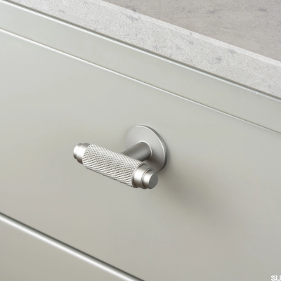 Bouton de meuble T-Bar Riff Matte Silver