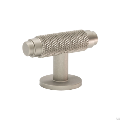 Bouton de meuble T-Bar Riff Matte Silver