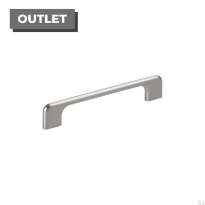 Poignée de meuble oblongue Doppia 128/160 aluminium argent