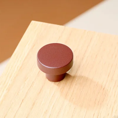 Bouton de meuble circulaire 33 en métal brun rougeâtre