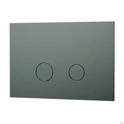 Bouton de chasse d'eau DUO112 Laiton Vert Cendré