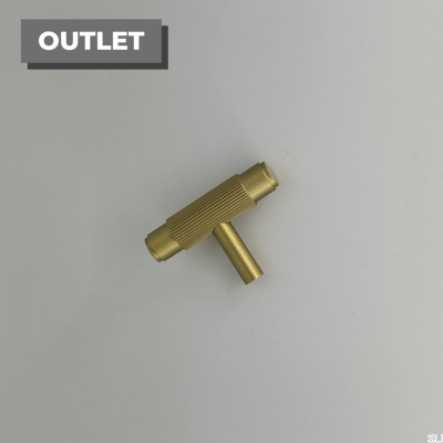 Bouton de meuble moleté doré T-Bar SB-XS