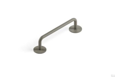 Poignée de meuble allongée en métal gris Milano 96