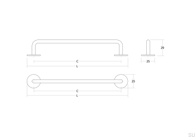 Poignée de meuble allongée en métal bleu Milano 96