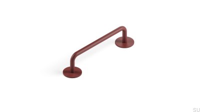 Poignée de meuble allongée en métal rouge Milano 96