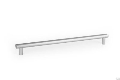 Poignée de meuble allongée Moon 320 en aluminium argenté