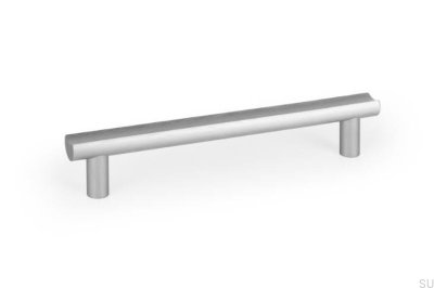 Poignée de meuble allongée en aluminium argenté Moon 160