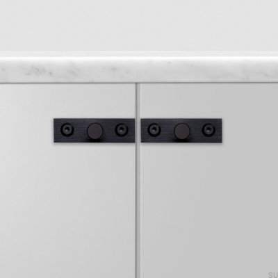 Bouton de meuble avec rondelle Linear Plate 12 Acier Noir (ensemble)