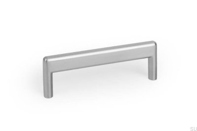 Poignée de meuble allongée en métal nickel brossé Beam 96