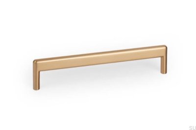 Poignée de meuble en métal doré brossé Beam 160 Cava 
