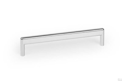 Poignée de meuble allongée en métal nickel poli Beam 160