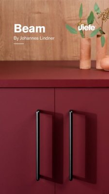 Poignée de meuble allongée Beam 320 Métal Noir Titane Poli