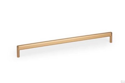 Poignée de meuble en métal doré brossé Beam 320 Cava 