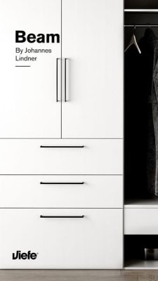 Poignée de meuble Beam 320 en métal noir mat