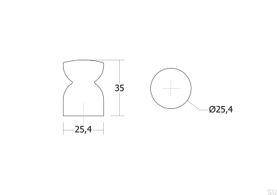 Bouton de meuble Pièce 25 Bois Noyer