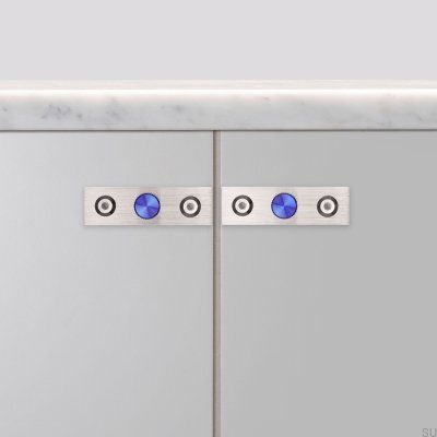 Bouton de meuble avec rondelle Linear Plate 12 Acier Acier brûlé (ensemble)