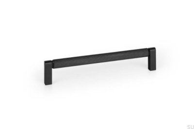Poignée de meuble allongée en aluminium Brooklyn 160 noir brossé