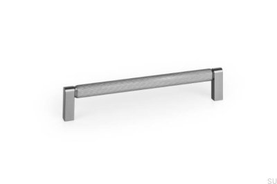 Poignée de meuble allongée Brooklyn 160 en aluminium noir titane
