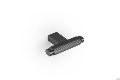 Bouton de meuble en aluminium noir titane Brooklyn 55 en T