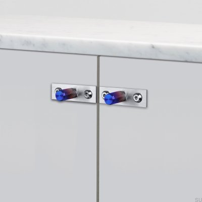 Bouton de meuble avec rondelle Linear Plate 12 Acier Acier brûlé (ensemble)