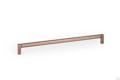 Poignée de meuble allongée en aluminium brossé marron Brooklyn 320