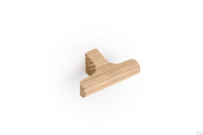 Bouton de meuble en bois de chêne Hinoki 60 en T non verni