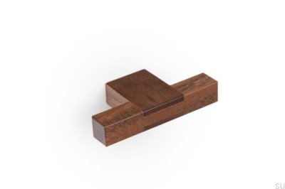 Bouton de meuble T-Bar Hako 76 en bois de noyer