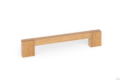 Poignée de meuble allongée en bois de chêne Hako 160