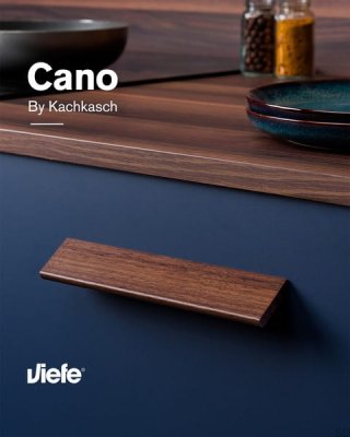 Poignée de meuble allongée en bois de noyer Cano 160