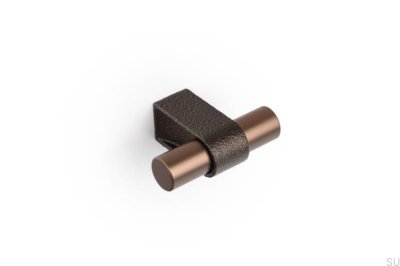 Bouton de meuble en aluminium T-Bar Casey 60, marron mat