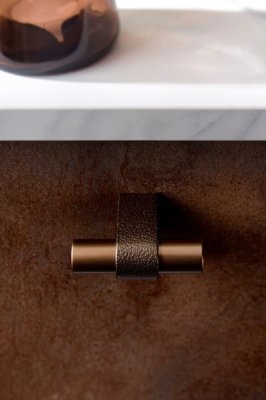 Bouton de meuble en aluminium T-Bar Casey 60, marron mat