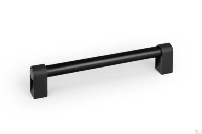 Poignée de meuble allongée Casey 192 en aluminium noir mat