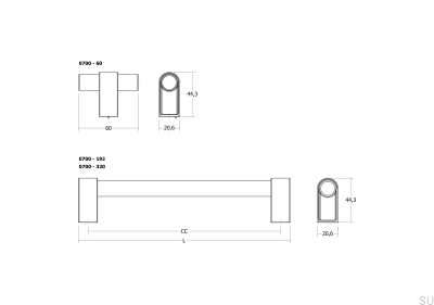 Poignée de meuble Casey 320 en aluminium marron mat