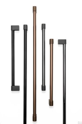 Poignée de meuble allongée double face Casey Big 736, aluminium, marron mat