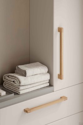 Poignée de meuble allongée simple face en bois de chêne Hako Big 960
