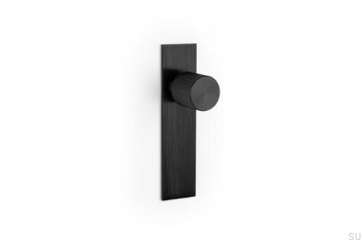 Bouton de meuble avec rondelle Arpa Plate Aluminium Noir Brossé
