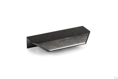 Poignée de meuble Vann 100 en aluminium et titane noir 