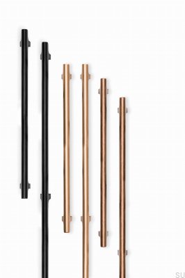 Poignée de meuble allongée en aluminium brossé noir Hinoki Big 832
