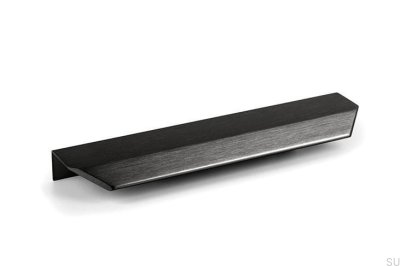 Poignée de meuble Vann 200 en aluminium et titane noir 
