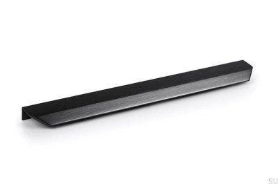 Poignée de meuble Vann 350 en aluminium et titane noir 