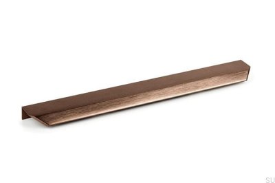 Poignée de meuble Vann 350 en aluminium bronze avec bord brossé