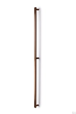 Poignée de meuble allongée simple face Moon Big 1056 en aluminium brossé marron