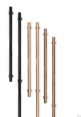 Poignée de meuble allongée en aluminium brossé noir Hinoki Big 416