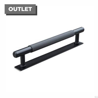 Poignée de meuble oblongue Salo Stripe 160, métal, noir mat