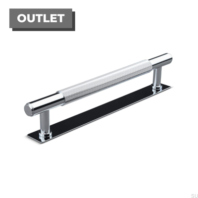 Poignée de meuble oblongue Salo Stripe 160, chrome poli
