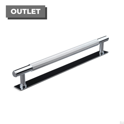 Poignée de meuble oblongue Salo Stripe 224, chrome poli