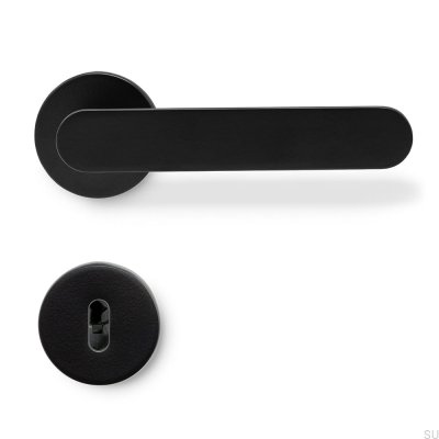 Poignée de porte unie Vibe en aluminium noir mat