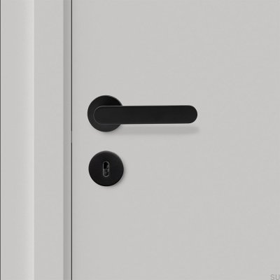Poignée de porte unie Vibe en aluminium noir mat